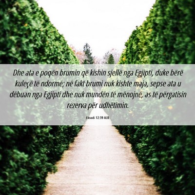 Picture 06 - Eksodi 12:39 ALB - Dhe ata e poqën brumin që kishin sjellë nga - Bible Verse Picture