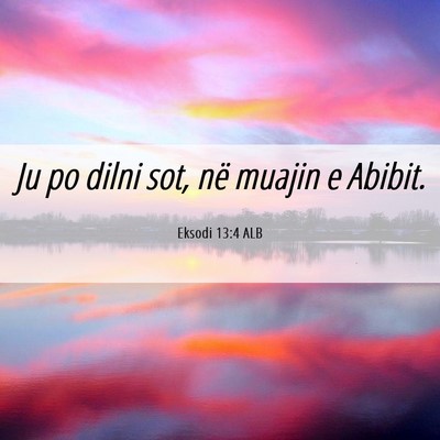 Picture 06 - Eksodi 13:4 ALB - Ju po dilni sot, në muajin e - Bible Verse Picture
