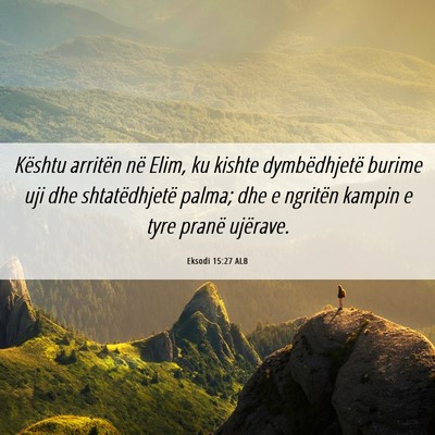 Picture 06 - Eksodi 15:27 ALB - Kështu arritën në Elim, ku kishte - Bible Verse Picture