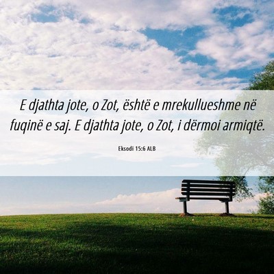 Picture 06 - Eksodi 15:6 ALB - E djathta jote, o Zot, është e mrekullueshme - Bible Verse Picture