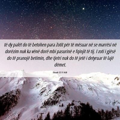 Picture 06 - Eksodi 22:11 ALB - të dy palët do të betohen para Zotit për të - Bible Verse Picture