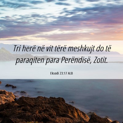 Picture 06 - Eksodi 23:17 ALB - Tri herë në vit tërë meshkujt do të - Bible Verse Picture