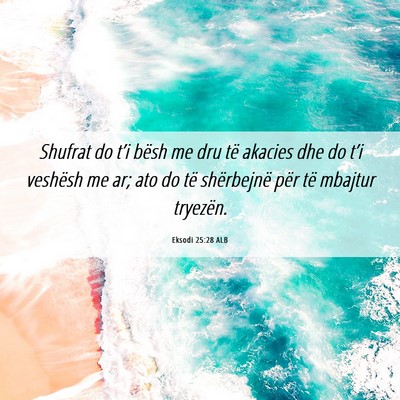 Picture 06 - Eksodi 25:28 ALB - Shufrat do t’i bësh me dru të akacies dhe do - Bible Verse Picture