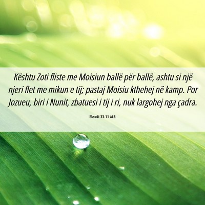 Picture 06 - Eksodi 33:11 ALB - Kështu Zoti fliste me Moisiun ballë për - Bible Verse Picture