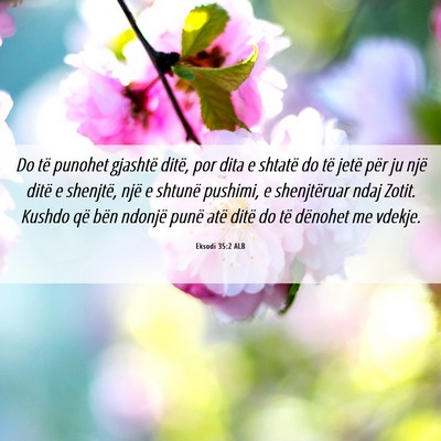 Picture 06 - Eksodi 35:2 ALB - Do të punohet gjashtë ditë, por dita e shtatë - Bible Verse Picture