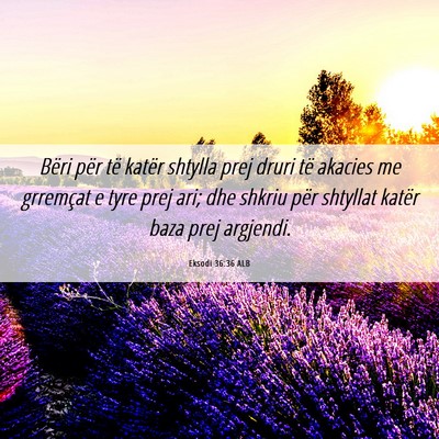 Picture 06 - Eksodi 36:36 ALB - Bëri për të katër shtylla prej druri të - Bible Verse Picture