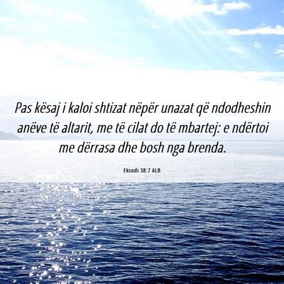 Picture 06 - Eksodi 38:7 ALB - Pas kësaj i kaloi shtizat nëpër unazat që - Bible Verse Picture