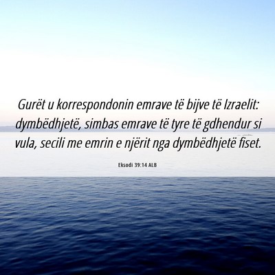 Picture 06 - Eksodi 39:14 ALB - Gurët u korrespondonin emrave të bijve të - Bible Verse Picture