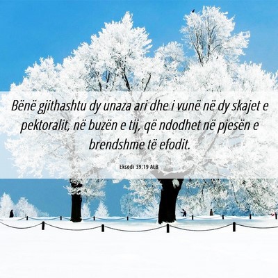 Picture 06 - Eksodi 39:19 ALB - Bënë gjithashtu dy unaza ari dhe i vunë në dy - Bible Verse Picture