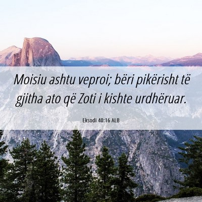 Picture 06 - Eksodi 40:16 ALB - Moisiu ashtu veproi; bëri pikërisht të gjitha - Bible Verse Picture