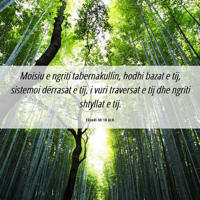 Picture 06 - Eksodi 40:18 ALB - Moisiu e ngriti tabernakullin, hodhi bazat e tij, - Bible Verse Picture