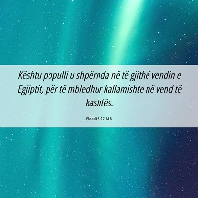 Picture 06 - Eksodi 5:12 ALB - Kështu populli u shpërnda në të gjithë - Bible Verse Picture
