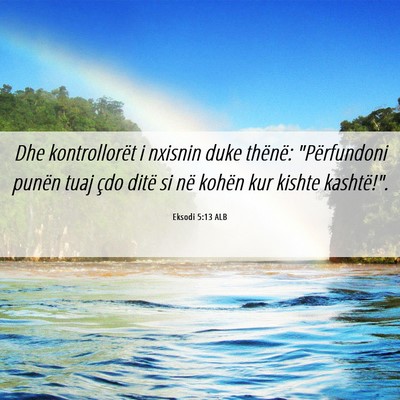 Picture 06 - Eksodi 5:13 ALB - Dhe kontrollorët i nxisnin duke thënë: - Bible Verse Picture