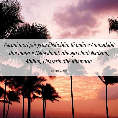 Picture 06 - Eksodi 6:23 ALB - Aaroni mori për grua Elishebën, të bijën e - Bible Verse Picture