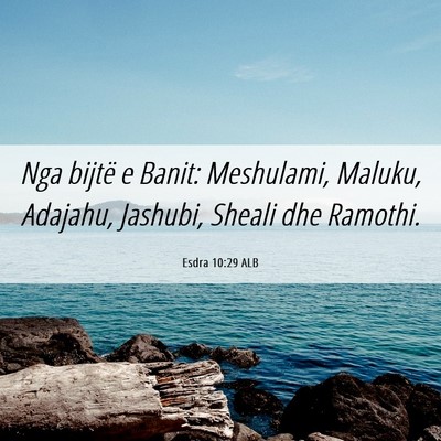 Picture 06 - Esdra 10:29 ALB - Nga bijtë e Banit: Meshulami, Maluku, Adajahu, - Bible Verse Picture