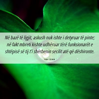 Picture 06 - Ester 1:8 ALB - Në bazë të ligjit, askush nuk ishte i detyruar - Bible Verse Picture