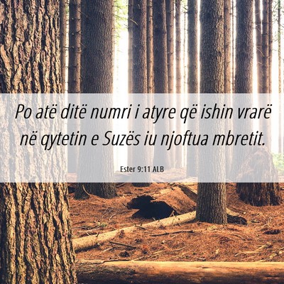 Picture 06 - Ester 9:11 ALB - Po atë ditë numri i atyre që ishin vrarë në - Bible Verse Picture
