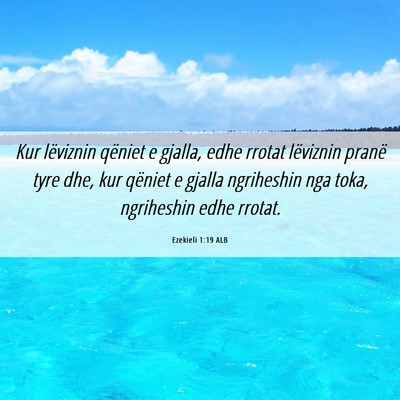 Picture 06 - Ezekieli 1:19 ALB - Kur lëviznin qëniet e gjalla, edhe rrotat - Bible Verse Picture