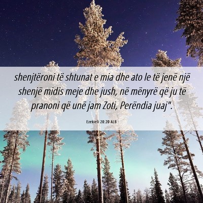 Picture 06 - Ezekieli 20:20 ALB - shenjtëroni të shtunat e mia dhe ato le të - Bible Verse Picture