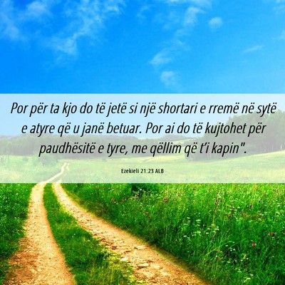Picture 06 - Ezekieli 21:23 ALB - Por për ta kjo do të jetë si një shortari e - Bible Verse Picture