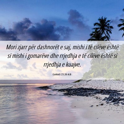 Picture 06 - Ezekieli 23:20 ALB - Mori zjarr për dashnorët e saj, mishi i të - Bible Verse Picture