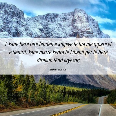 Picture 06 - Ezekieli 27:5 ALB - E kanë bërë tërë lëndën e anijeve të tua - Bible Verse Picture