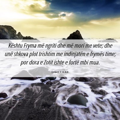 Picture 06 - Ezekieli 3:14 ALB - Kështu Fryma më ngriti dhe më mori me vete; - Bible Verse Picture