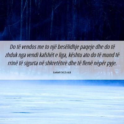 Picture 06 - Ezekieli 34:25 ALB - Do të vendos me to një besëlidhje paqeje dhe - Bible Verse Picture