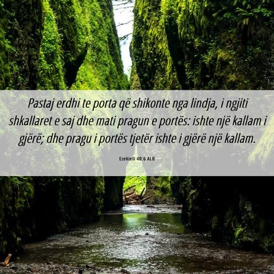 Picture 06 - Ezekieli 40:6 ALB - Pastaj erdhi te porta që shikonte nga lindja, i - Bible Verse Picture