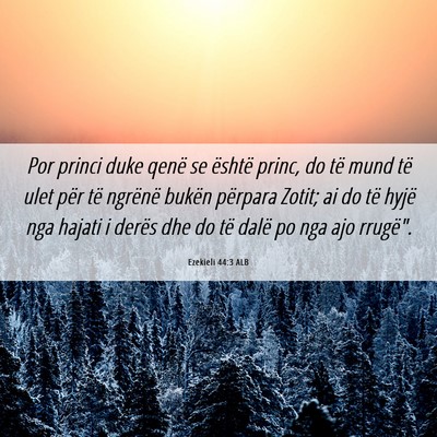 Picture 06 - Ezekieli 44:3 ALB - Por princi duke qenë se është princ, do të - Bible Verse Picture