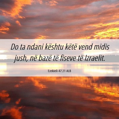 Picture 06 - Ezekieli 47:21 ALB - Do ta ndani kështu këtë vend midis jush, në - Bible Verse Picture