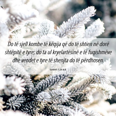 Picture 06 - Ezekieli 7:24 ALB - Do të sjell kombe të këqija që do të shtien - Bible Verse Picture