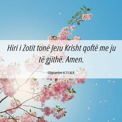 Picture 06 - Filipianëve 4:23 ALB - Hiri i Zotit tonë Jezu Krisht qoftë me ju të - Bible Verse Picture