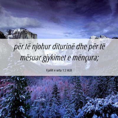 Picture 06 - Fjalët e urta 1:2 ALB - për të njohur diturinë dhe për të mësuar - Bible Verse Picture