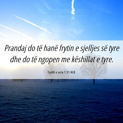Picture 06 - Fjalët e urta 1:31 ALB - Prandaj do të hanë frytin e sjelljes së tyre - Bible Verse Picture