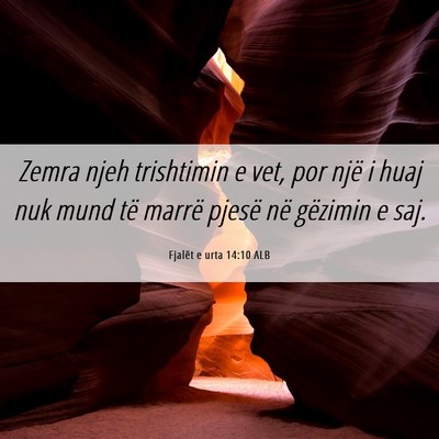 Picture 06 - Fjalët e urta 14:10 ALB - Zemra njeh trishtimin e vet, por një i huaj nuk - Bible Verse Picture