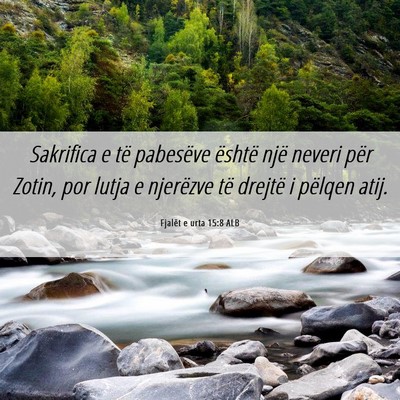 Picture 06 - Fjalët e urta 15:8 ALB - Sakrifica e të pabesëve është një neveri - Bible Verse Picture