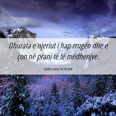 Picture 06 - Fjalët e urta 18:16 ALB - Dhurata e njeriut i hap rrugën dhe e çon në - Bible Verse Picture