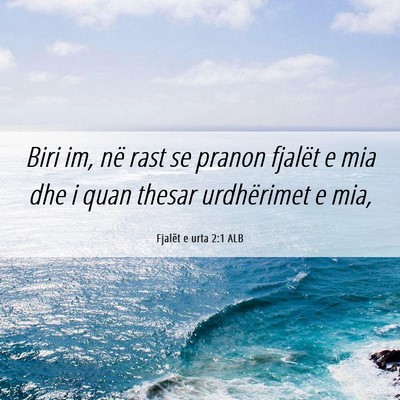 Picture 06 - Fjalët e urta 2:1 ALB - Biri im, në rast se pranon fjalët e mia dhe i - Bible Verse Picture