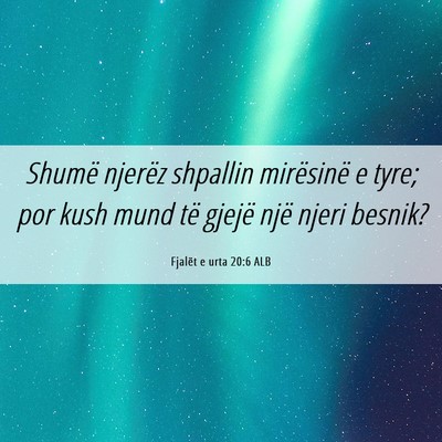 Picture 06 - Fjalët e urta 20:6 ALB - Shumë njerëz shpallin mirësinë e tyre; por - Bible Verse Picture