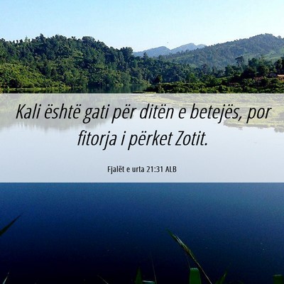 Picture 06 - Fjalët e urta 21:31 ALB - Kali është gati për ditën e betejës, por - Bible Verse Picture