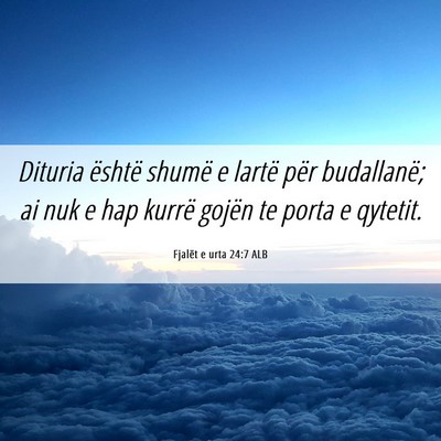 Picture 06 - Fjalët e urta 24:7 ALB - Dituria është shumë e lartë për budallanë; - Bible Verse Picture