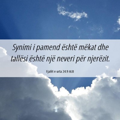 Picture 06 - Fjalët e urta 24:9 ALB - Synimi i pamend është mëkat dhe tallësi - Bible Verse Picture