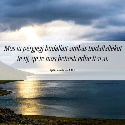 Picture 06 - Fjalët e urta 26:4 ALB - Mos iu përgjegj budallait simbas budallallëkut - Bible Verse Picture