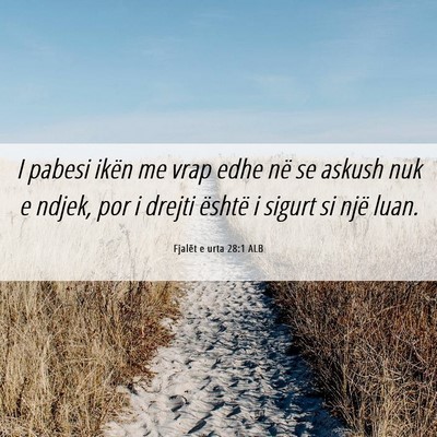 Picture 06 - Fjalët e urta 28:1 ALB - I pabesi ikën me vrap edhe në se askush nuk e - Bible Verse Picture