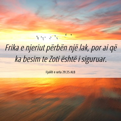 Picture 06 - Fjalët e urta 29:25 ALB - Frika e njeriut përbën një lak, por ai që ka - Bible Verse Picture