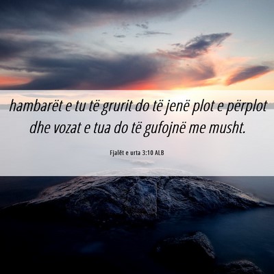 Picture 06 - Fjalët e urta 3:10 ALB - hambarët e tu të grurit do të jenë plot e - Bible Verse Picture
