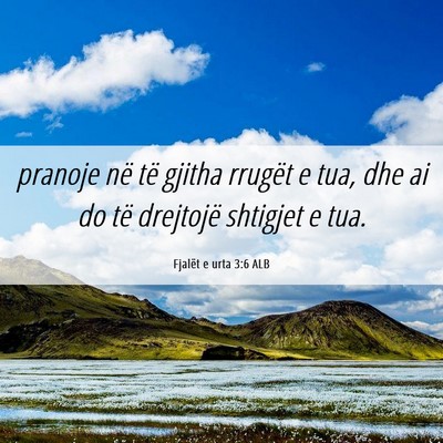 Picture 06 - Fjalët e urta 3:6 ALB - pranoje në të gjitha rrugët e tua, dhe ai do - Bible Verse Picture