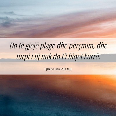 Picture 06 - Fjalët e urta 6:33 ALB - Do të gjejë plagë dhe përçmim, dhe turpi i - Bible Verse Picture