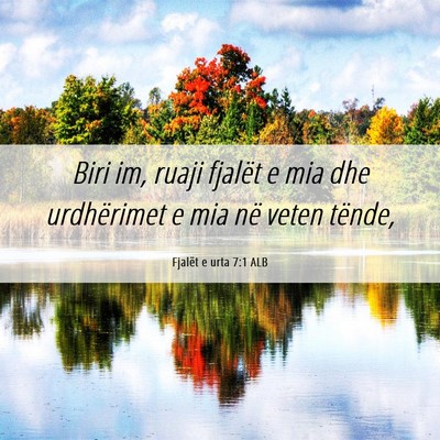 Picture 06 - Fjalët e urta 7:1 ALB - Biri im, ruaji fjalët e mia dhe urdhërimet e - Bible Verse Picture